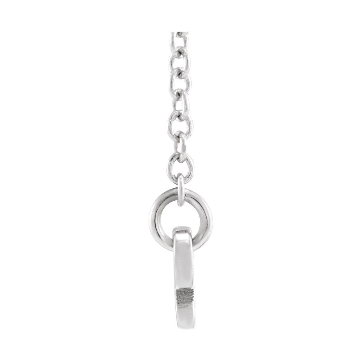Sapphire Row Gold Script Zodiac Necklace - 14K White Gold, Taurus (view 2)