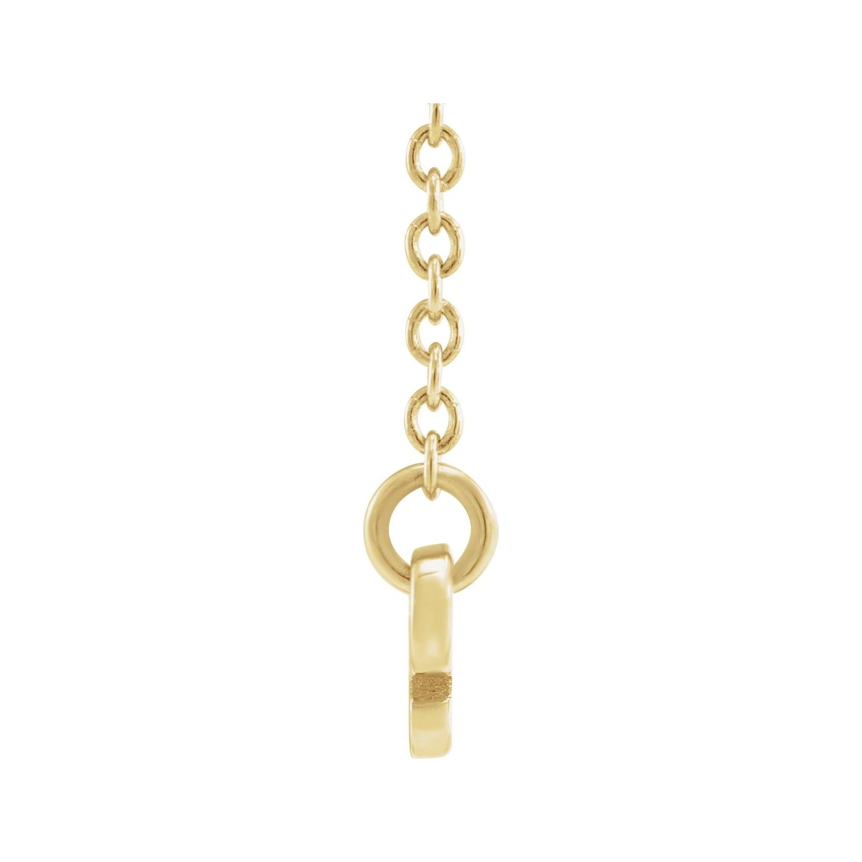 Sapphire Row Gold Script Zodiac Necklace - 14K Yellow Gold, Aries (view 2)