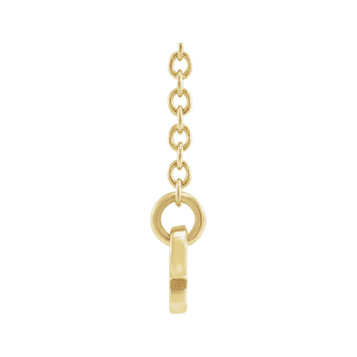 Sapphire Row Gold Script Zodiac Necklace - 14K Yellow Gold, Aries (view 2)