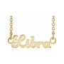 Sapphire Row Gold Script Zodiac Necklace - 14K Yellow Gold, Libra