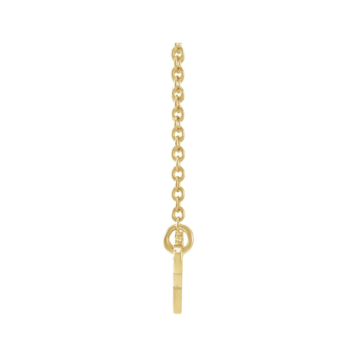 Sapphire Row Gold Script Zodiac Necklace - 14K Yellow Gold, Virgo (view 2)