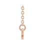 Sapphire Row Gold Script Zodiac Necklace - 14K Rose Gold, Aries (view 2)