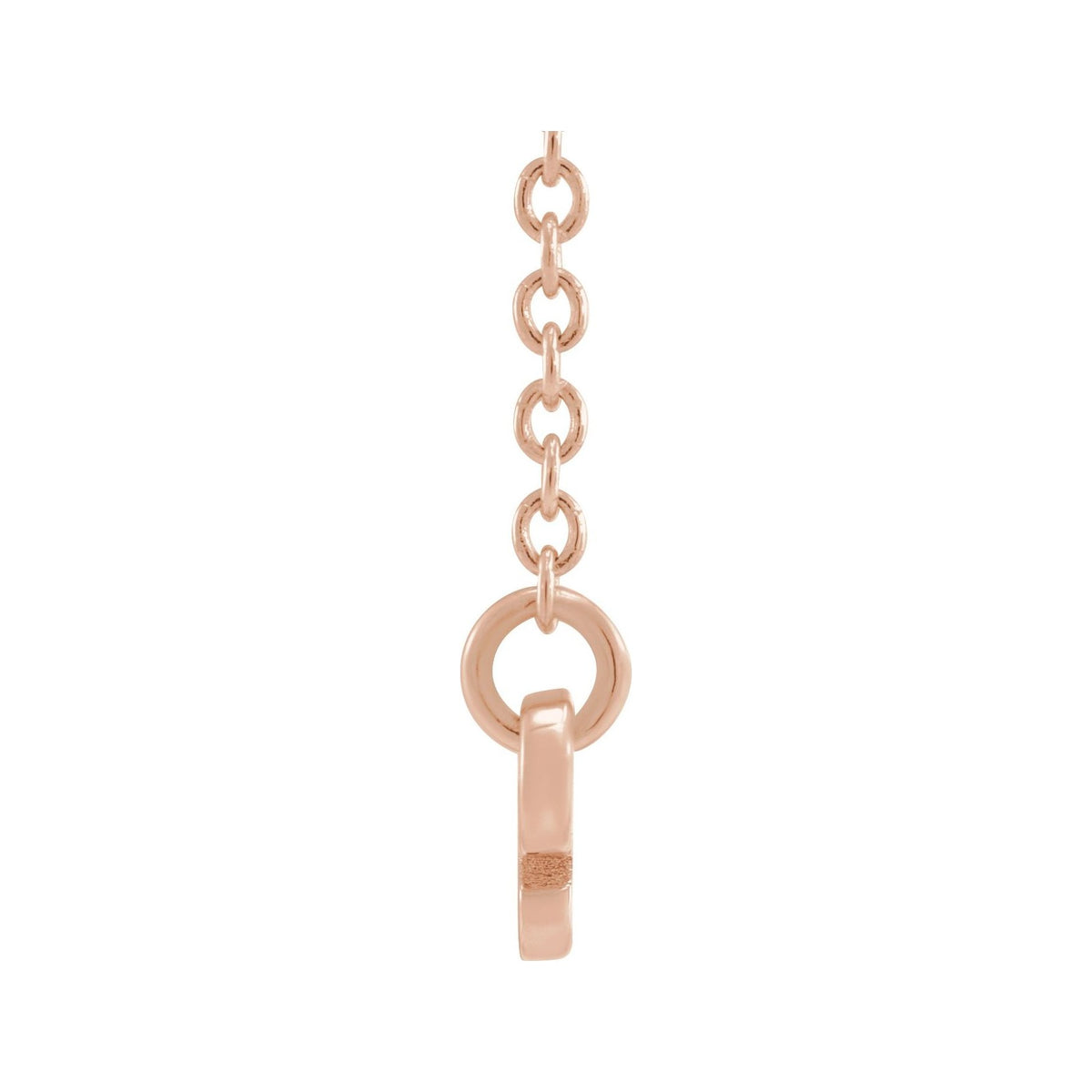 Sapphire Row Gold Script Zodiac Necklace - 14K Rose Gold, Aries (view 2)