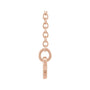 Sapphire Row Gold Script Zodiac Necklace - 14K Rose Gold, Libra (view 2)
