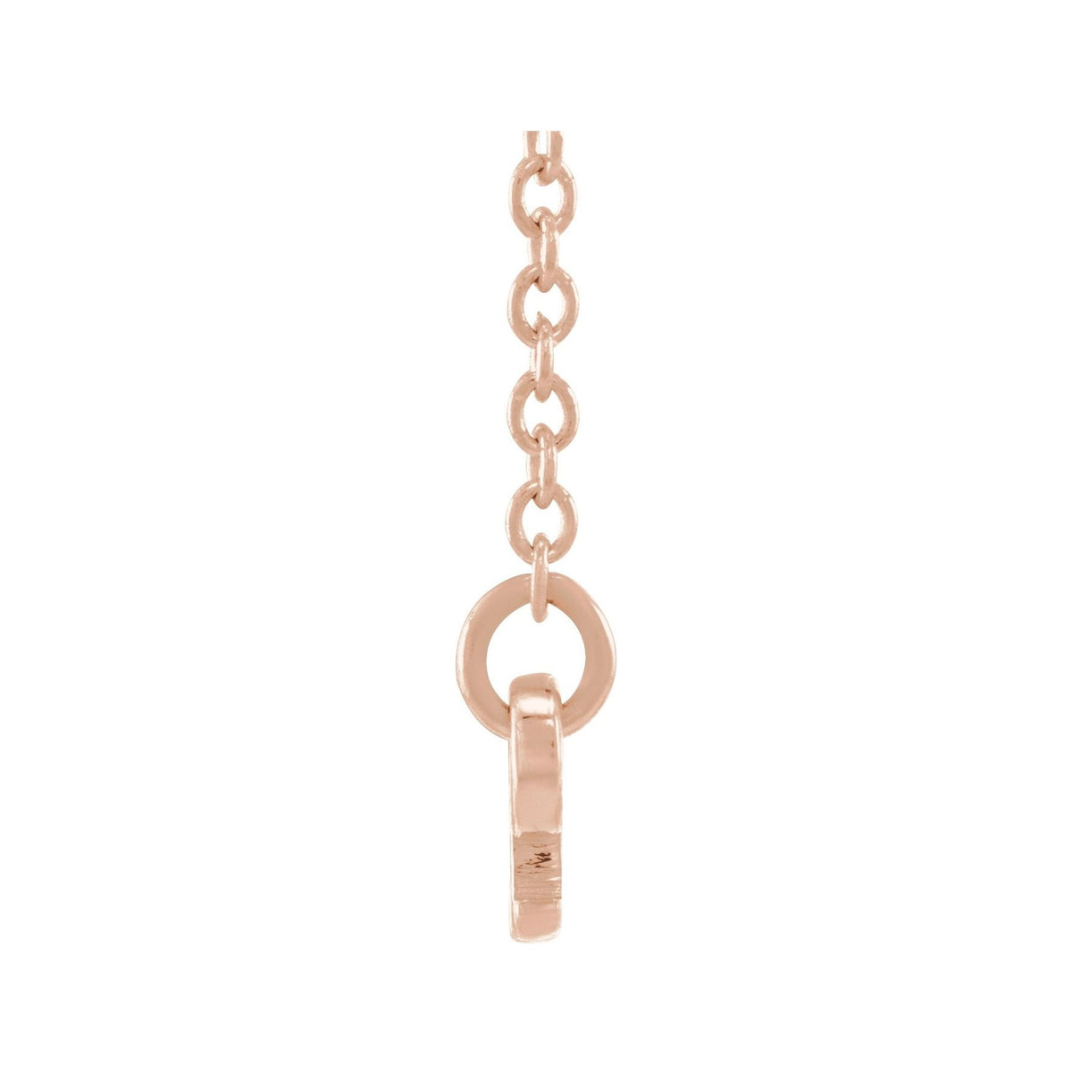 Sapphire Row Gold Script Zodiac Necklace - 14K Rose Gold, Libra (view 2)