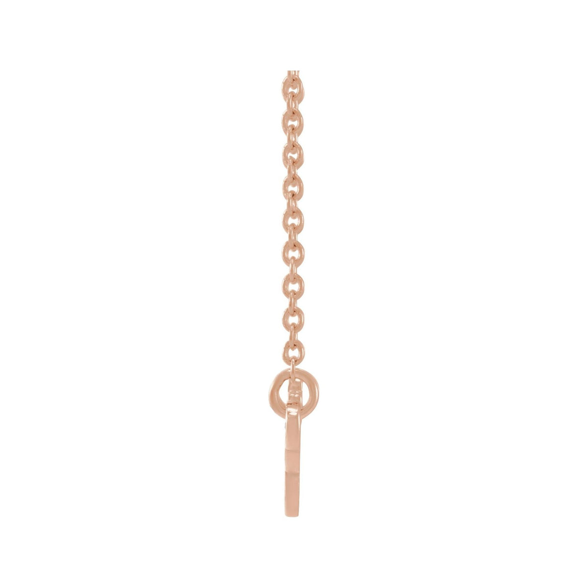 Sapphire Row Gold Script Zodiac Necklace - 14K Rose Gold, Virgo (view 2)