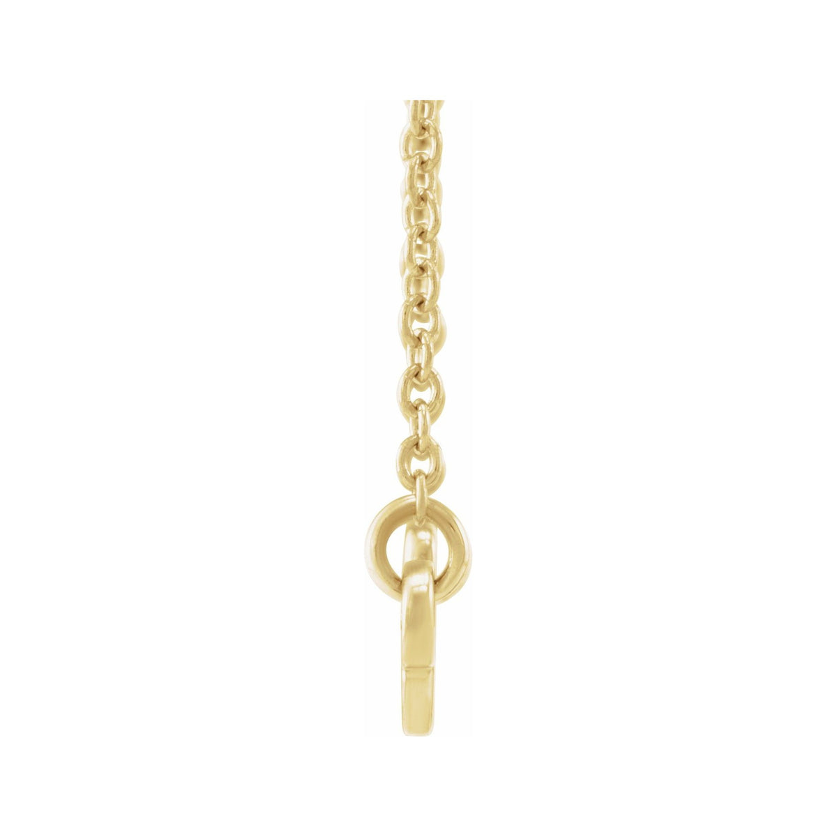 Sapphire Row Gold Script Zodiac Necklace - 14K Yellow Gold, Leo (view 2)