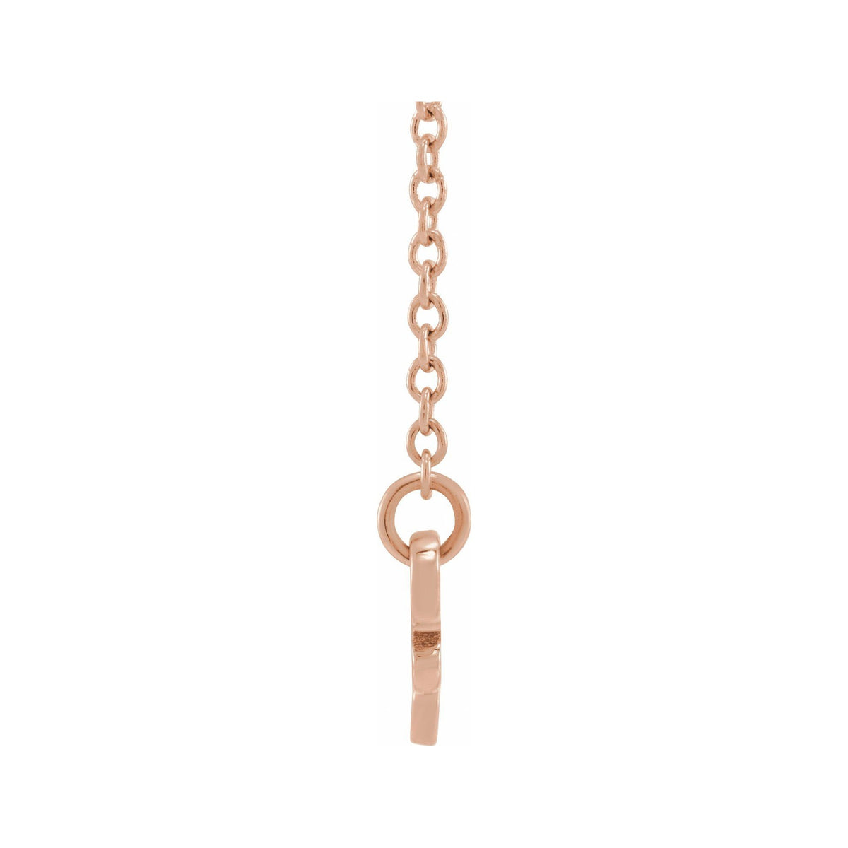 Sapphire Row Gold Script Zodiac Necklace - 14K Rose Gold, Aquarius (view 2)