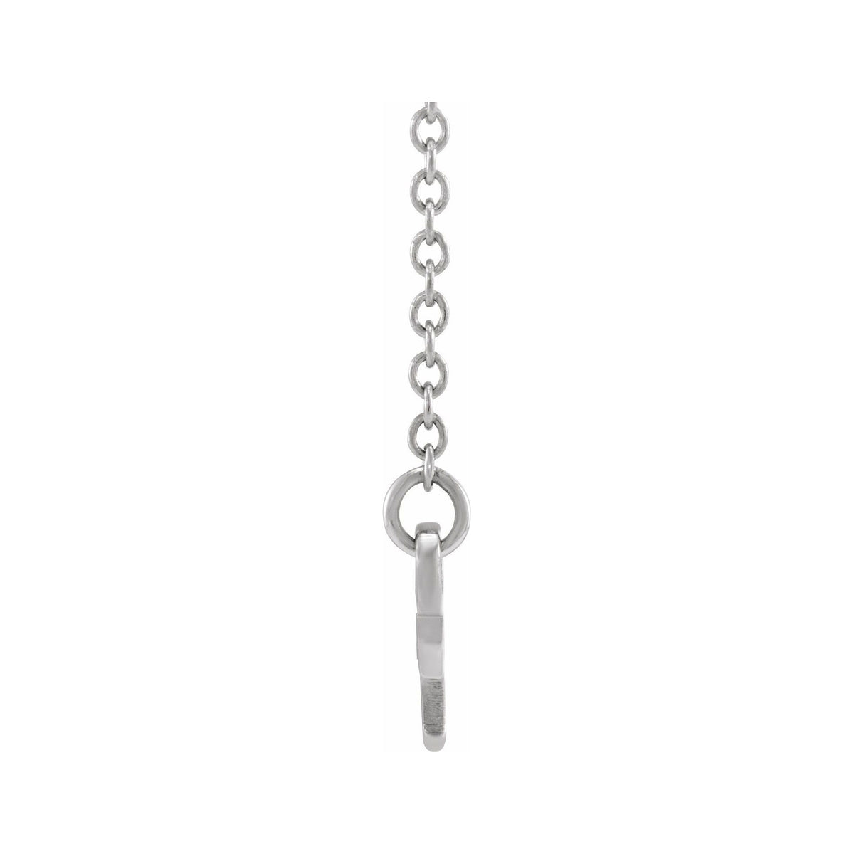 Sapphire Row Gold Script Zodiac Necklace - 14K White Gold, Scorpio (view 2)