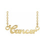 Sapphire Row Gold Script Zodiac Necklace - 14K Yellow Gold, Cancer