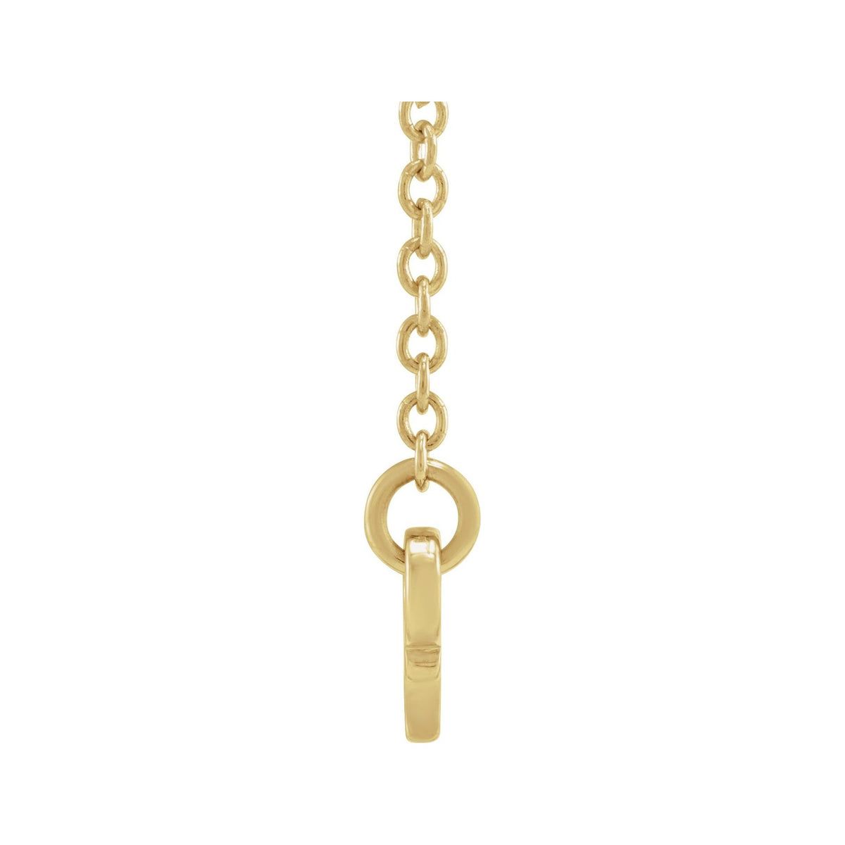Sapphire Row Gold Script Zodiac Necklace - 14K Yellow Gold, Cancer (view 2)