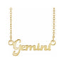Sapphire Row Gold Script Zodiac Necklace - 14K Yellow Gold, Gemini