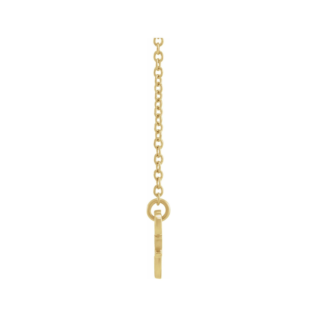 Sapphire Row Gold Script Zodiac Necklace - 14K Yellow Gold, Gemini (view 2)