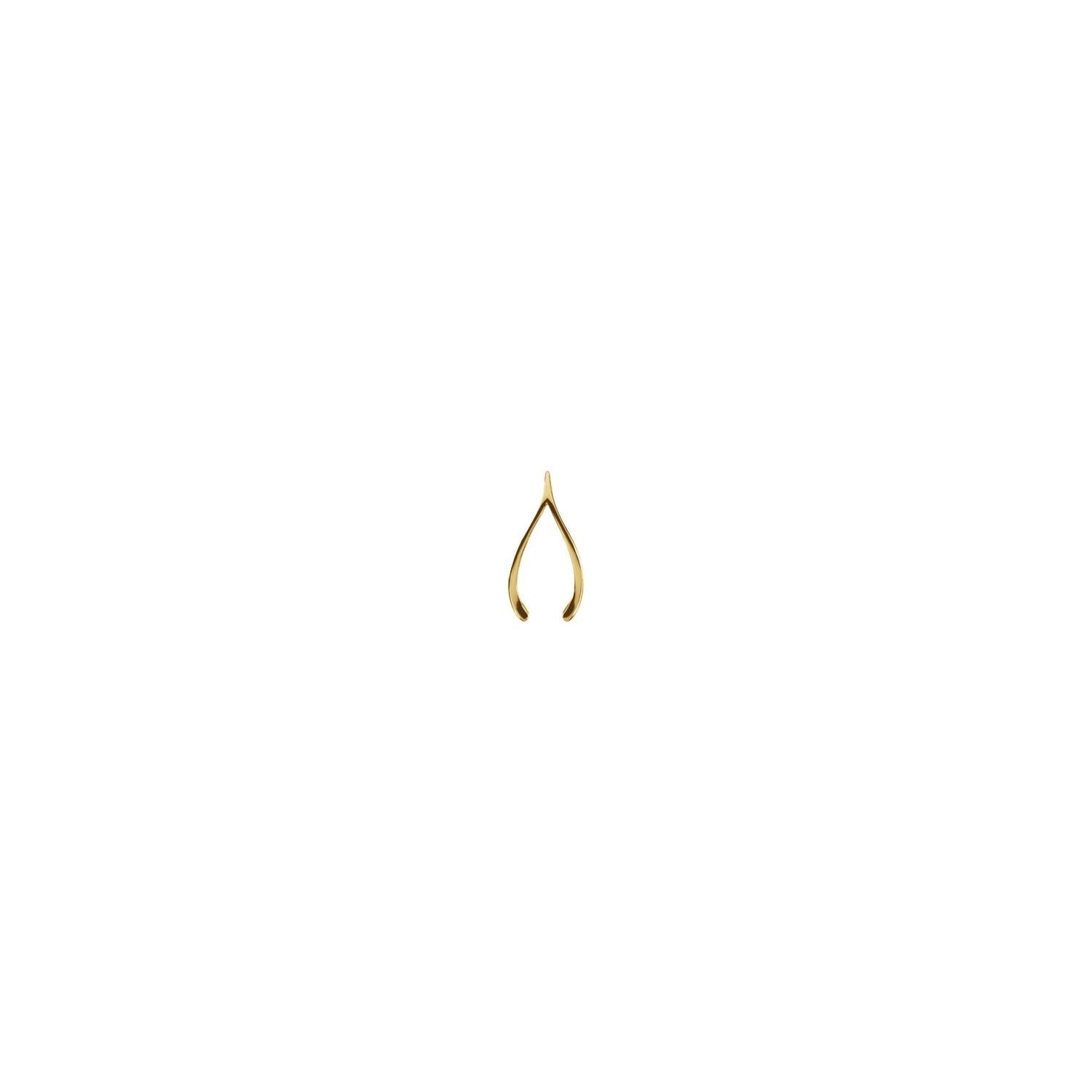 Sapphire Row Gold Wishbone Pendant - 10K Yellow Gold