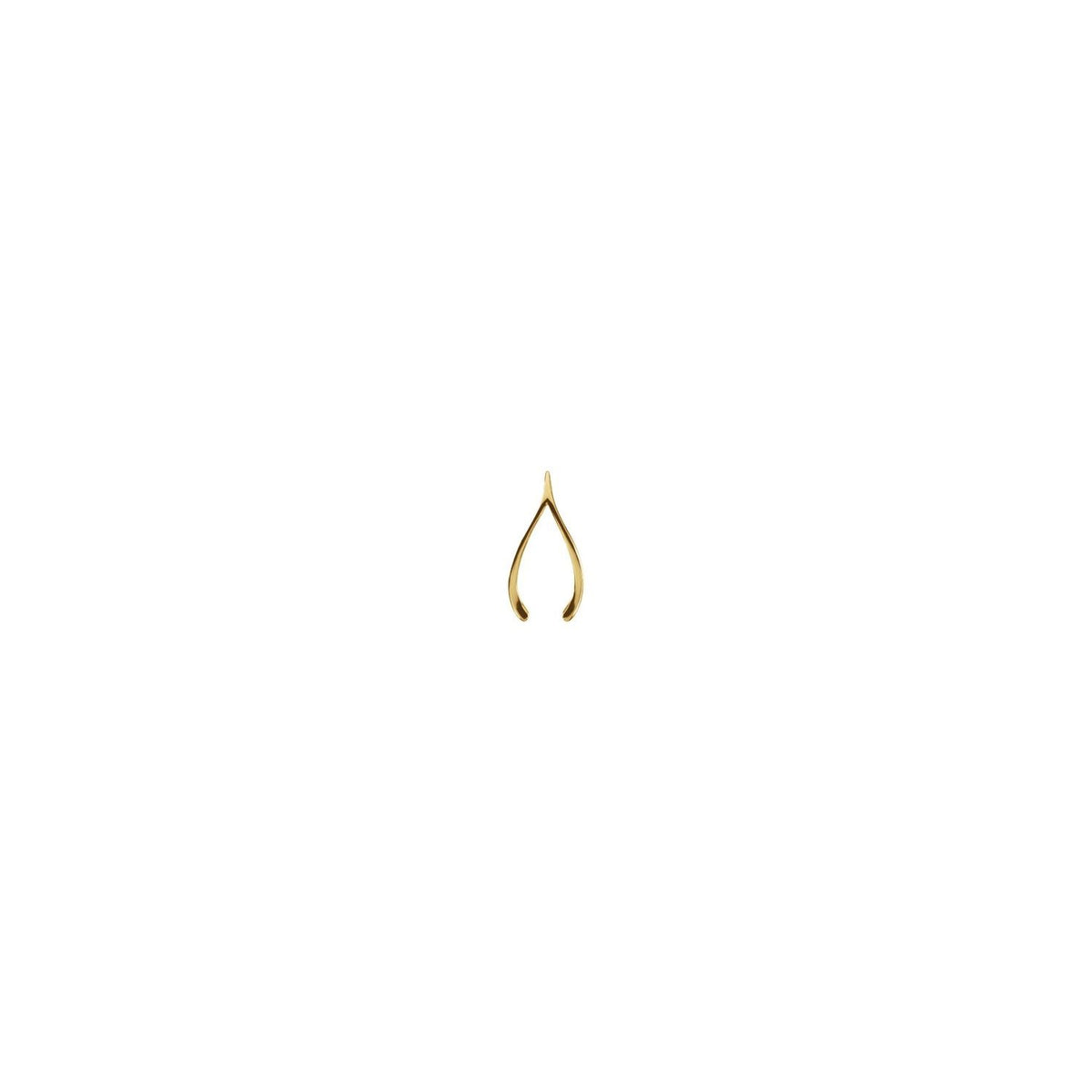 Sapphire Row Gold Wishbone Pendant - 14K Yellow Gold