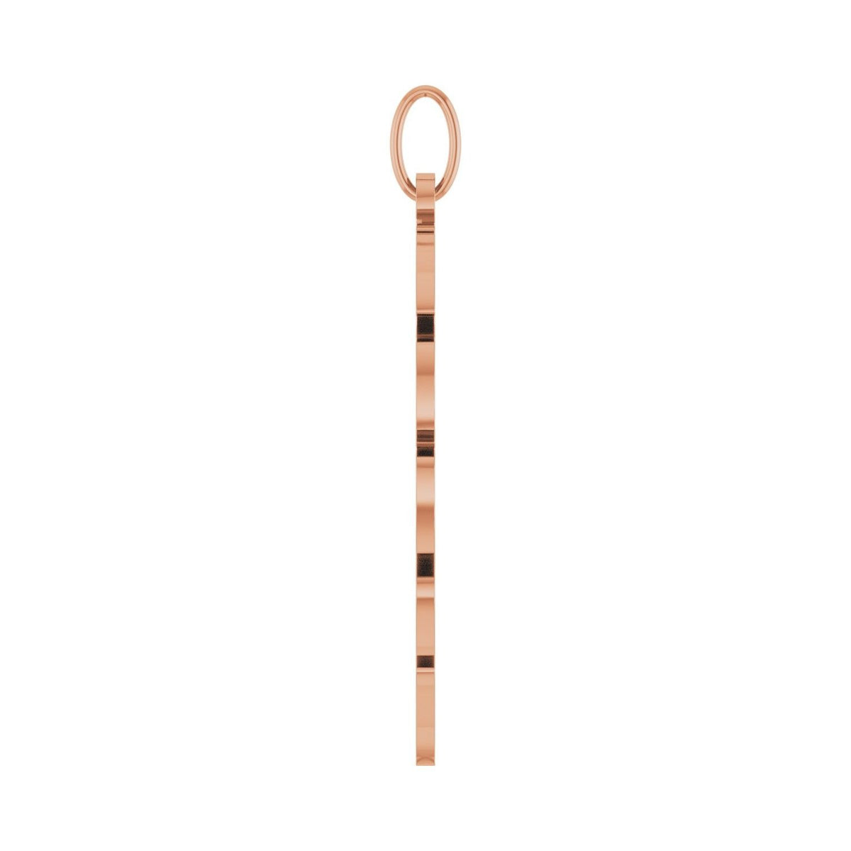 Sapphire Row Gold Monstera Leaf Pendant - 14K Rose Gold (view 3)