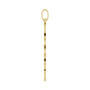 Sapphire Row Gold Monstera Leaf Pendant - 14K Yellow Gold (view 3)
