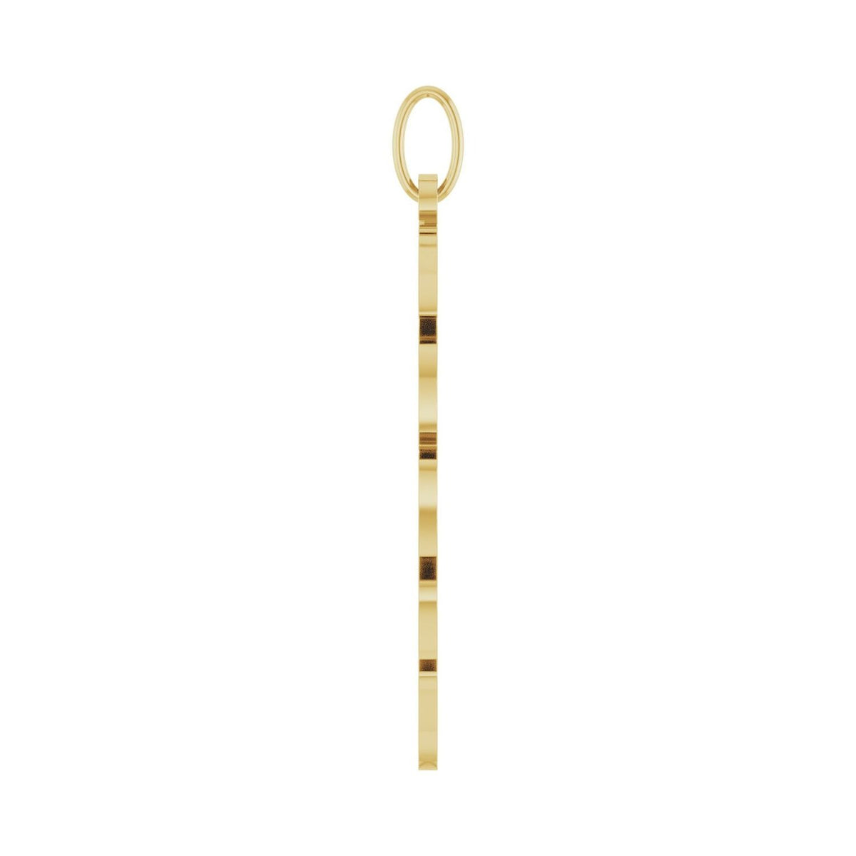 Sapphire Row Gold Monstera Leaf Pendant - 14K Yellow Gold (view 3)