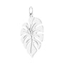 Sapphire Row Gold Monstera Leaf Pendant - 14K White Gold (view 2)