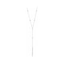 Sapphire Row Natural Diamond Bar Drop Y Necklace - 14K White Gold