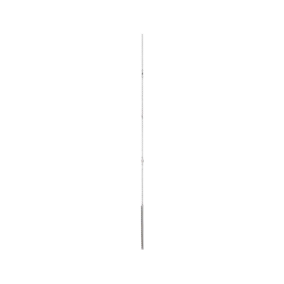 Sapphire Row Natural Diamond Bar Drop Y Necklace - 14K White Gold (view 2)