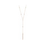 Sapphire Row Natural Diamond Bar Drop Y Necklace - 14K Rose Gold