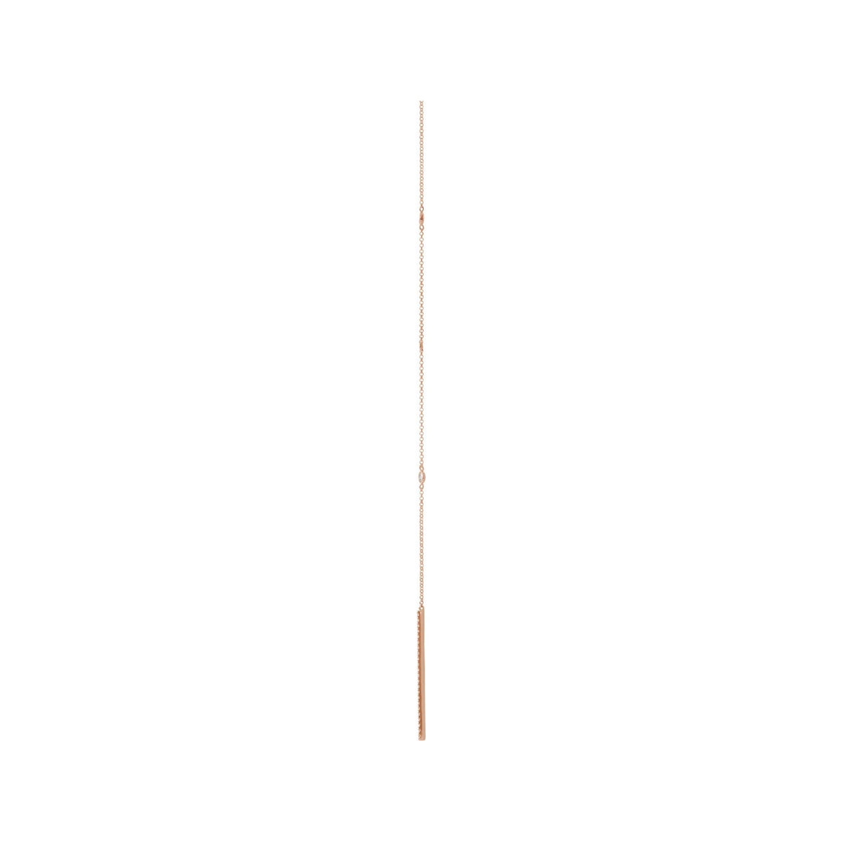 Sapphire Row Natural Diamond Bar Drop Y Necklace - 14K Rose Gold (view 2)