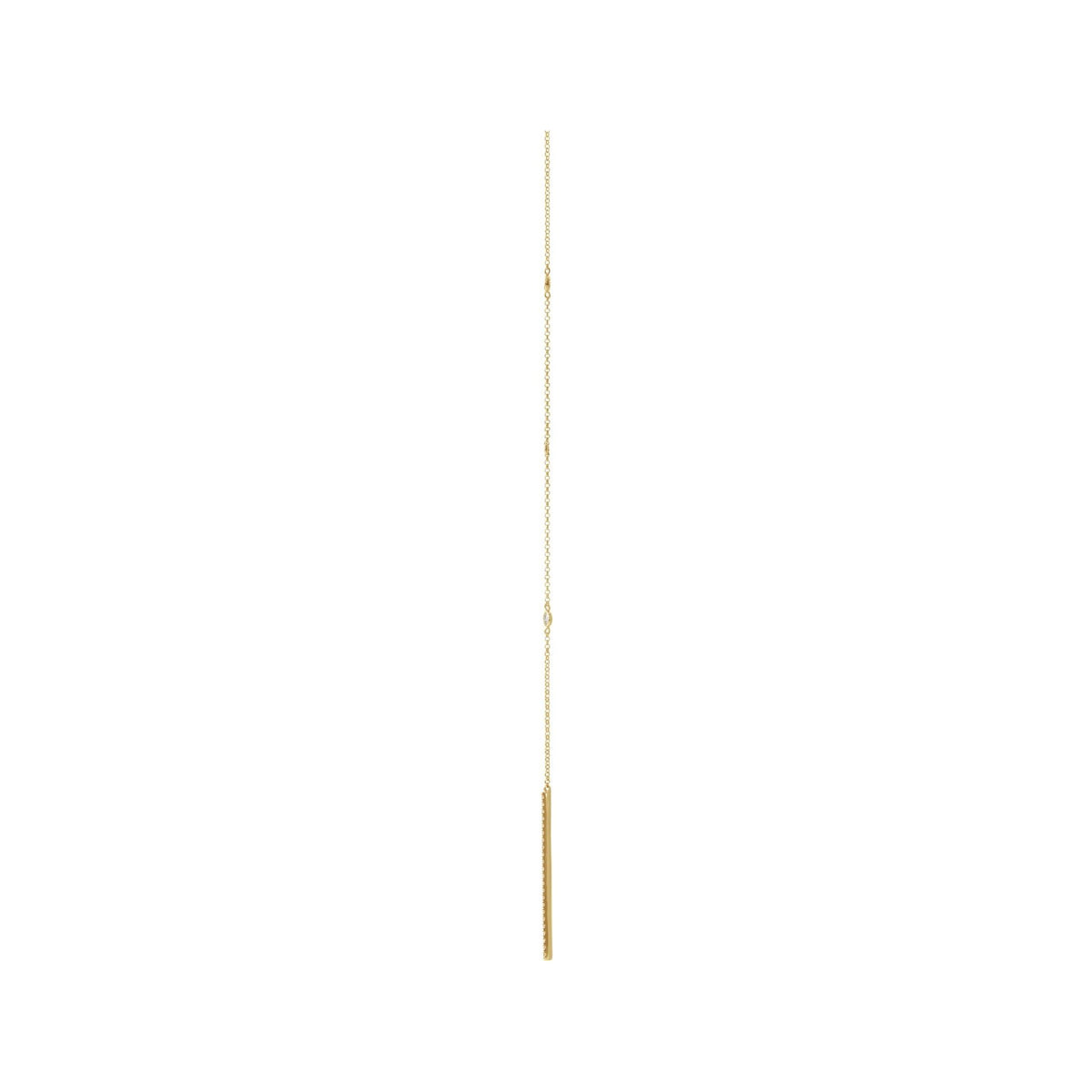 Sapphire Row Natural Diamond Bar Drop Y Necklace - 14K Yellow Gold (view 2)