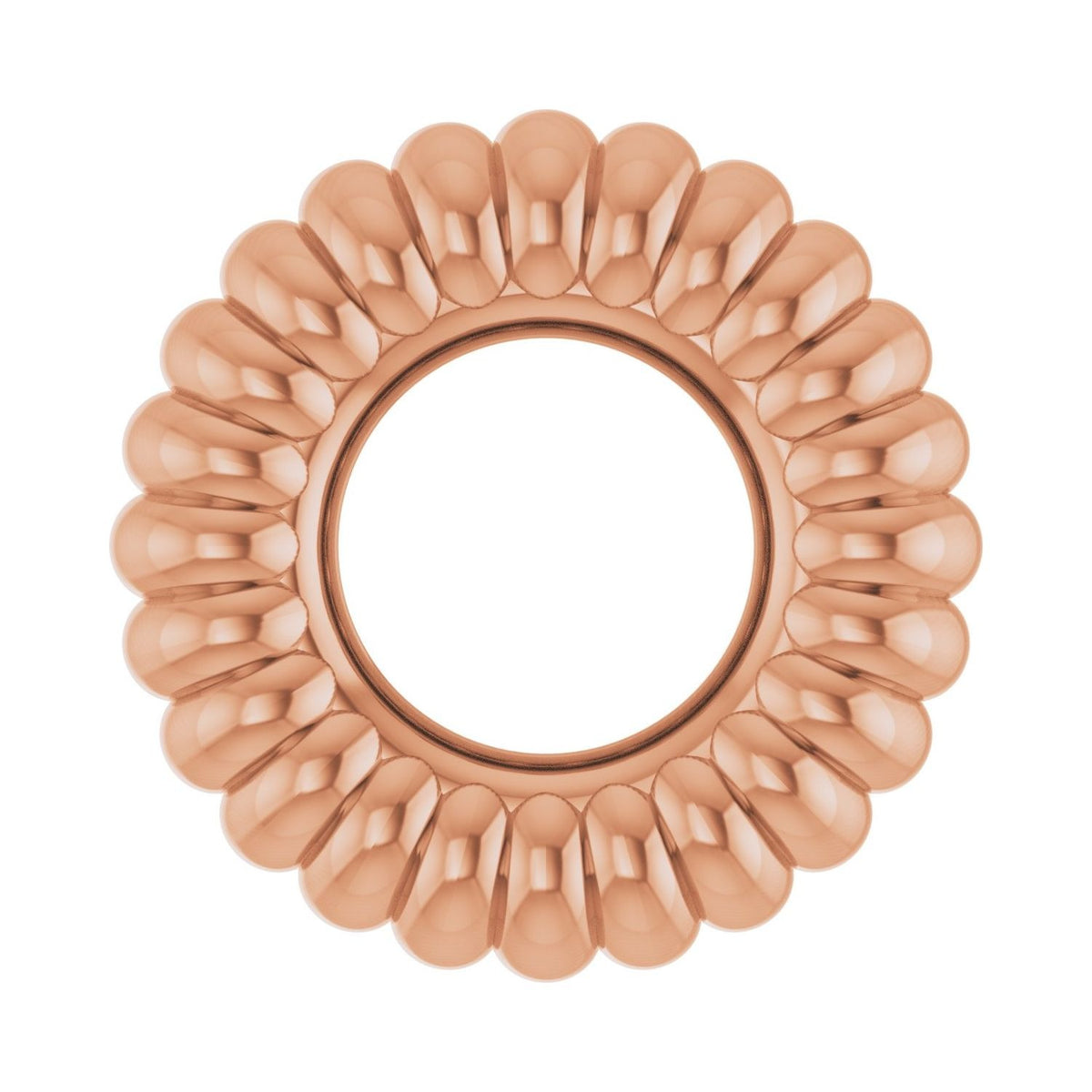 Sapphire Row Gold Fluted Roundel Charm - 14K Rose Gold