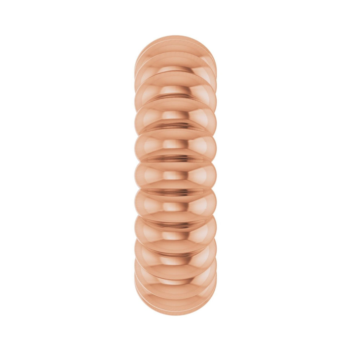 Sapphire Row Gold Fluted Roundel Charm - 14K Rose Gold (view 3)
