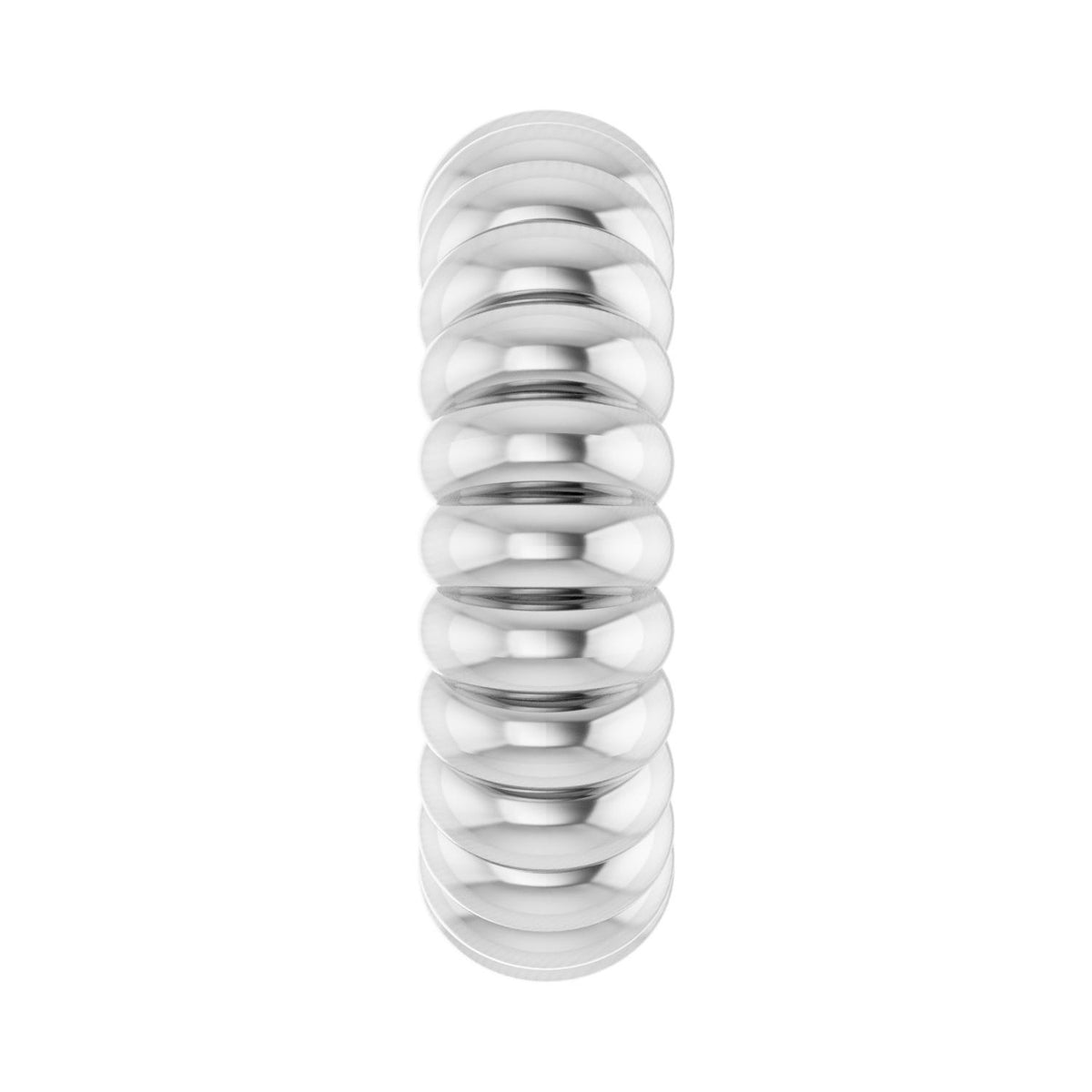 Sapphire Row Gold Fluted Roundel Charm - Platinum (view 3)