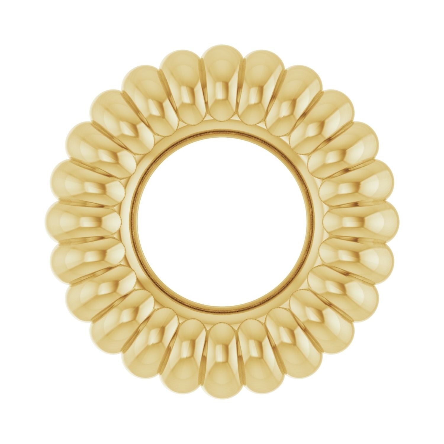 Sapphire Row Gold Fluted Roundel Charm - 10K Yellow Gold