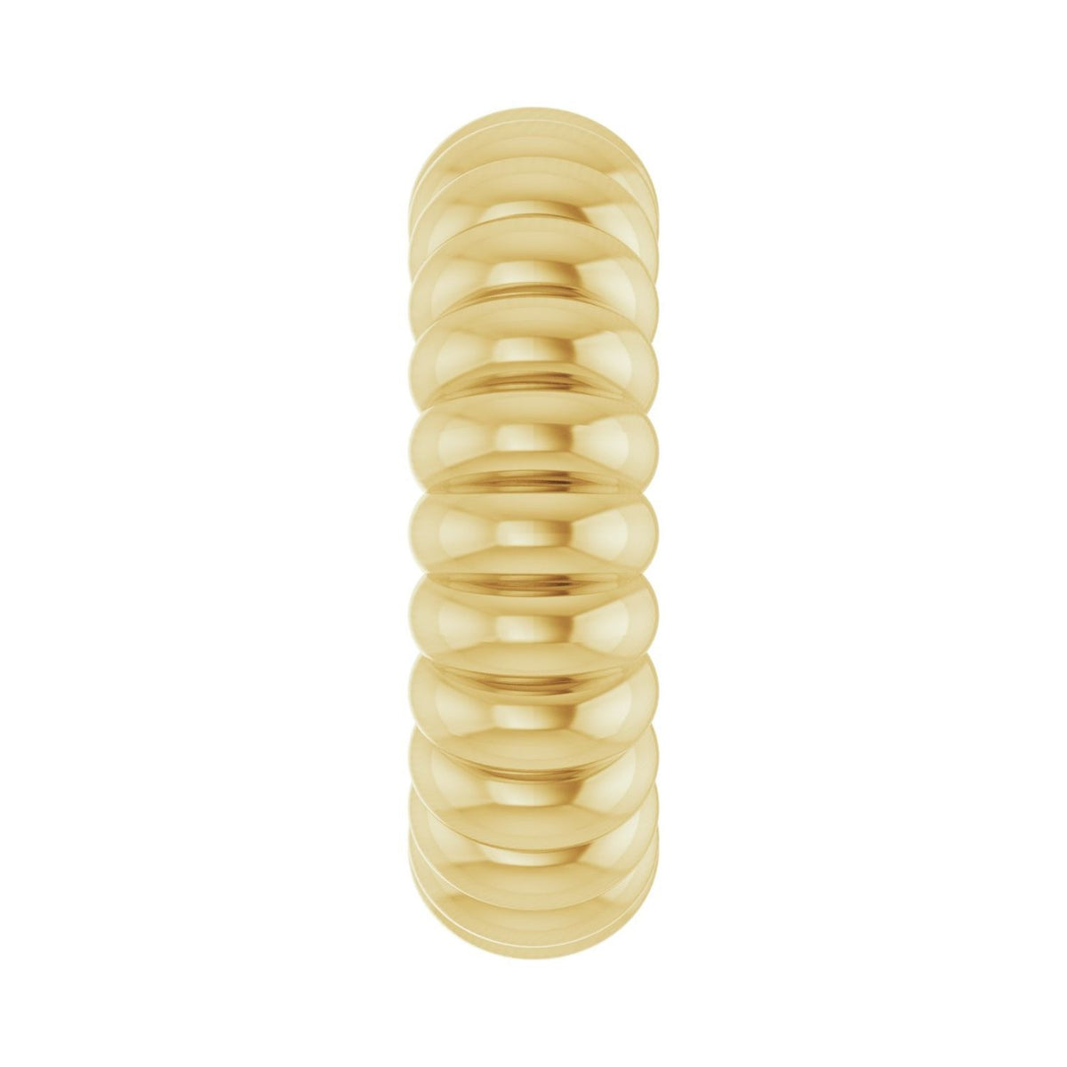 Sapphire Row Gold Fluted Roundel Charm - 10K Yellow Gold (view 3)