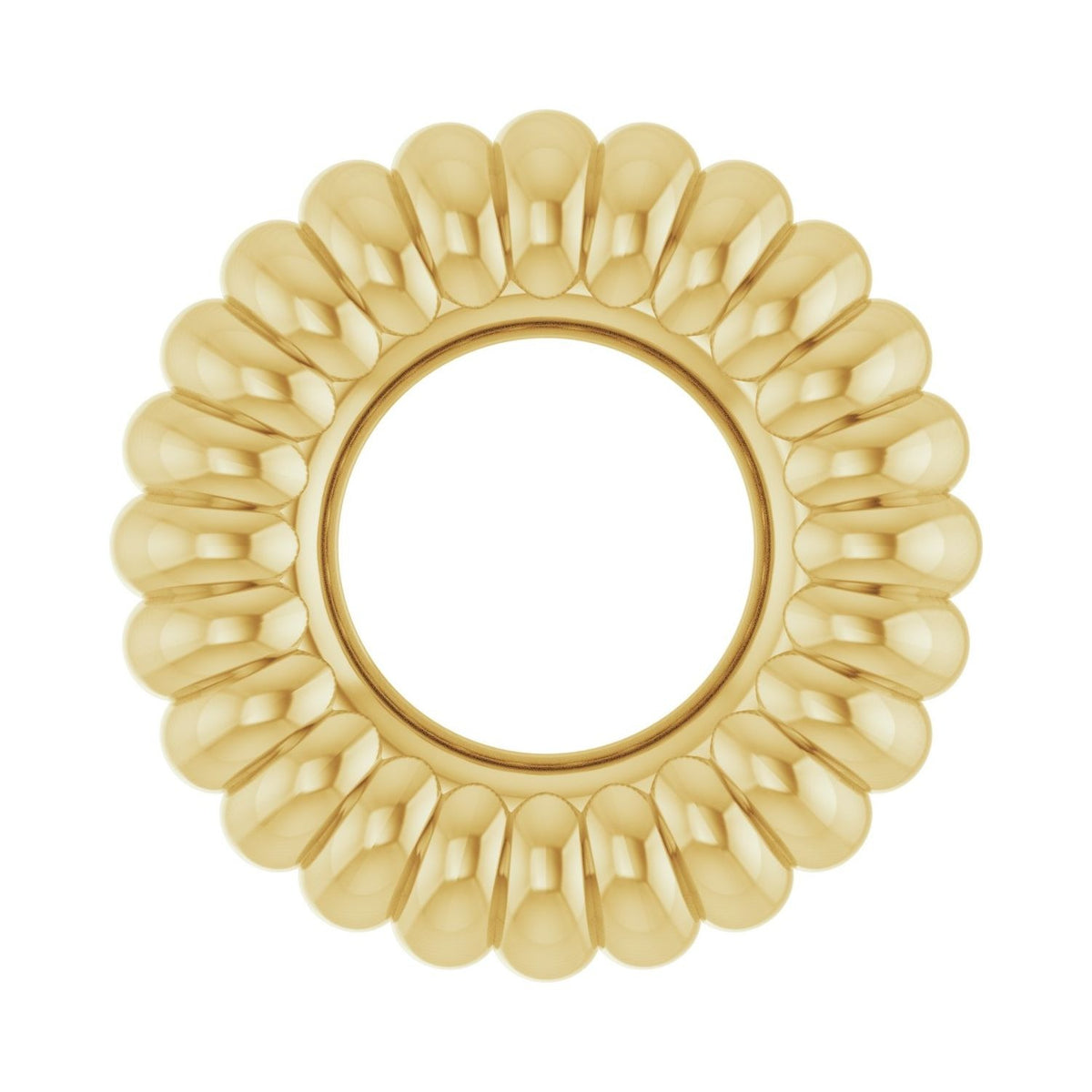 Sapphire Row Gold Fluted Roundel Charm - 14K Yellow Gold