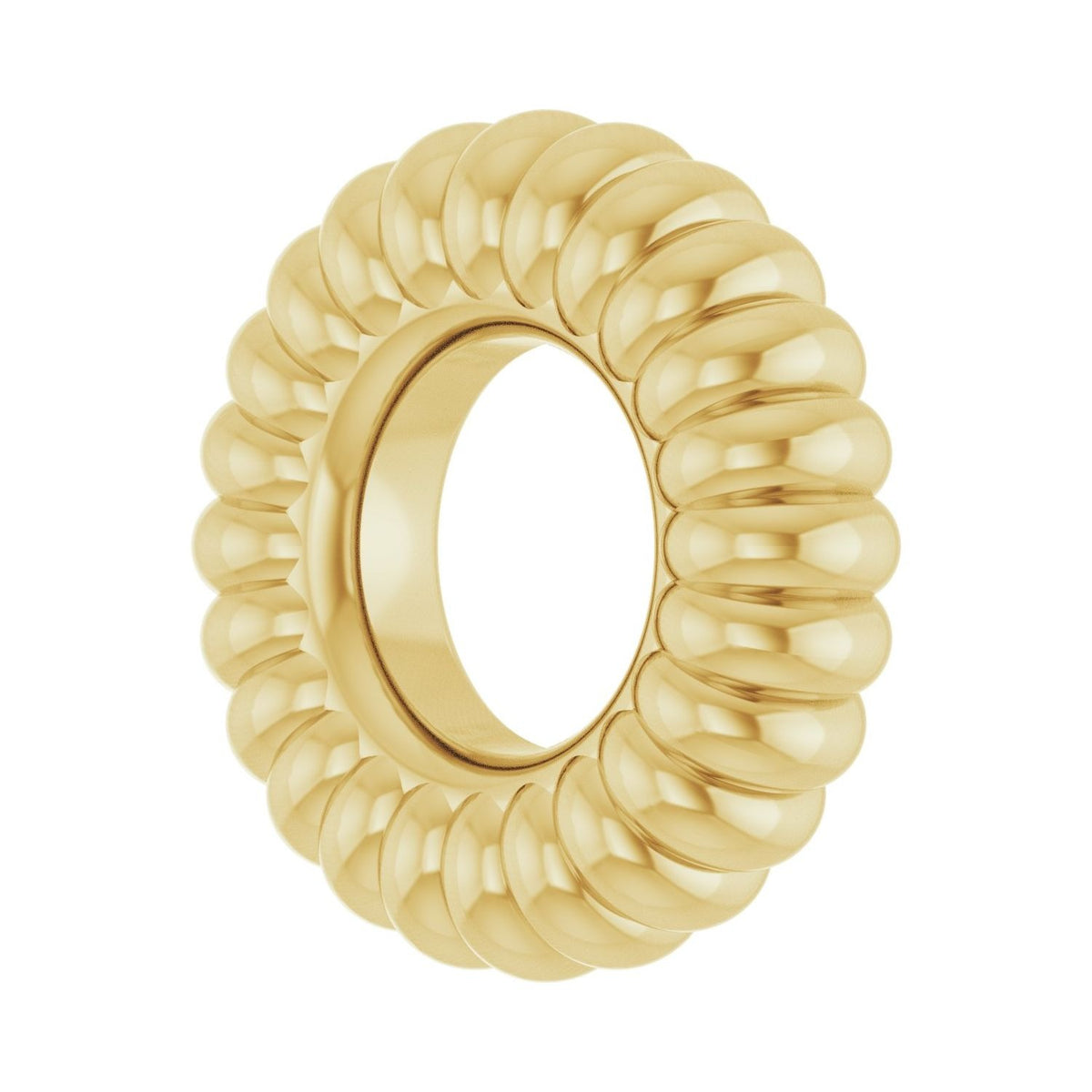 Sapphire Row Gold Fluted Roundel Charm - 14K Yellow Gold (view 2)