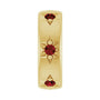 Sapphire Row Natural Gemstone Star Spacer Charm - Mozambique Garnet, 14K Yellow Gold