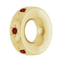 Sapphire Row Natural Gemstone Star Spacer Charm - Mozambique Garnet, 14K Yellow Gold (view 2)