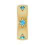 Sapphire Row Natural Gemstone Star Spacer Charm - Aquamarine, 10K Yellow Gold