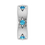 Sapphire Row Natural Gemstone Star Spacer Charm - Blue Zircon, 14K White Gold