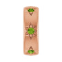 Sapphire Row Natural Gemstone Star Spacer Charm - Peridot, 14K Rose Gold