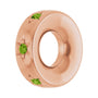 Sapphire Row Natural Gemstone Star Spacer Charm - Peridot, 14K Rose Gold (view 2)