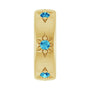 Sapphire Row Natural Gemstone Star Spacer Charm - Blue Zircon, 14K Yellow Gold