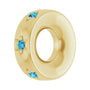 Sapphire Row Natural Gemstone Star Spacer Charm - Blue Zircon, 14K Yellow Gold (view 2)