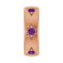 Sapphire Row Natural Gemstone Star Spacer Charm - Amethyst, 14K Rose Gold