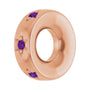 Sapphire Row Natural Gemstone Star Spacer Charm - Amethyst, 14K Rose Gold (view 2)