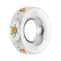 Sapphire Row Natural Gemstone Star Spacer Charm - Citrine, 10K White Gold (view 2)