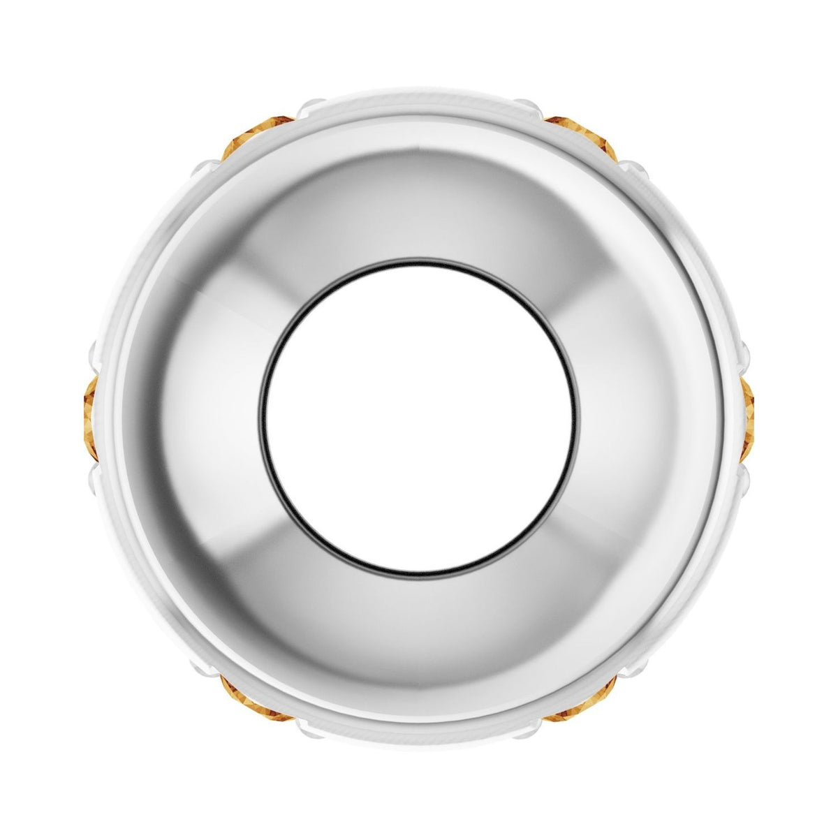 Sapphire Row Natural Gemstone Star Spacer Charm - Citrine, 10K White Gold (view 3)