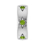 Sapphire Row Natural Gemstone Star Spacer Charm - Peridot, 14K White Gold