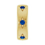 Sapphire Row Natural Gemstone Star Spacer Charm - Blue Sapphire, 14K Yellow Gold