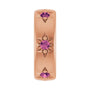 Sapphire Row Natural Gemstone Star Spacer Charm - Pink Tourmaline, 14K Rose Gold